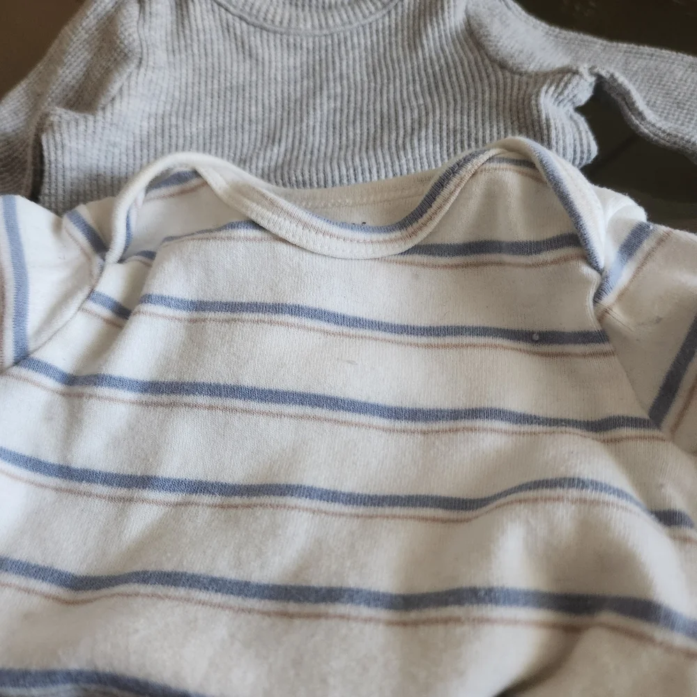 Carter's White and Gray Bodysuits Set
